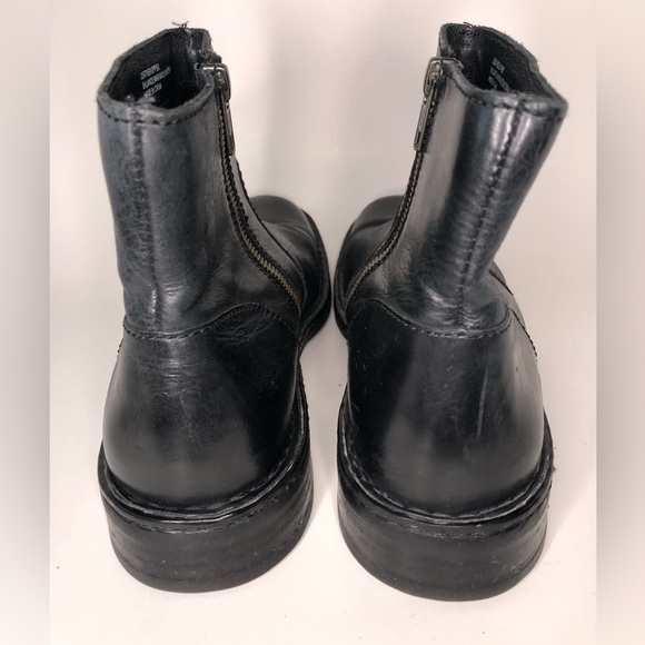 Born Ward Black Leather Side Zip Square Toe Casual Ankle Boots Mens Size 8 - Picture 9 of 12